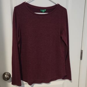 DIP Women's Long Sleeve Tee - Heathered Burgundy